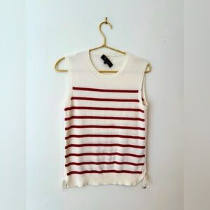 Loro Piana Knit Silk Cotton Sleeveless Stripe Sweater Made in Italy 42